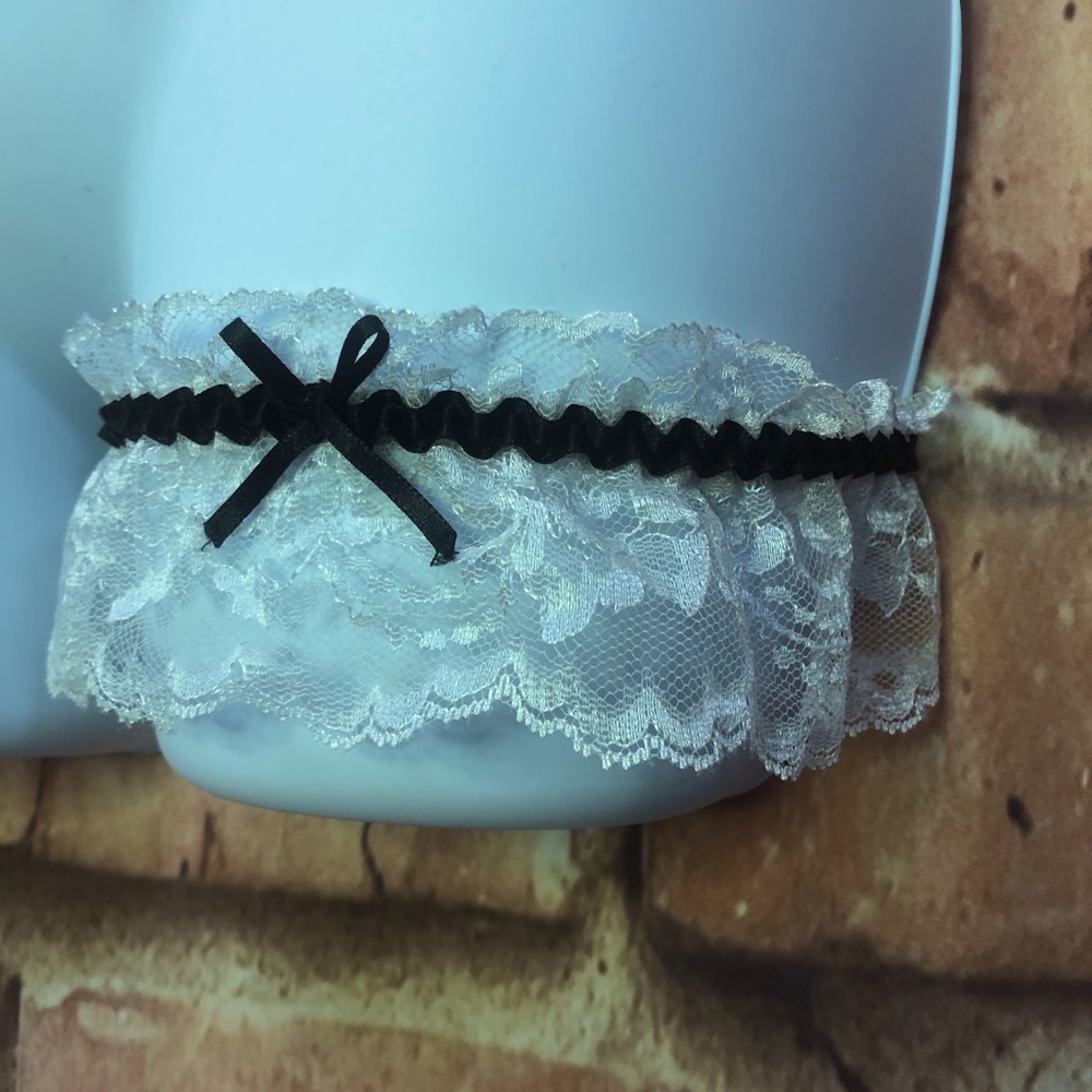 White & Black Thigh Garter